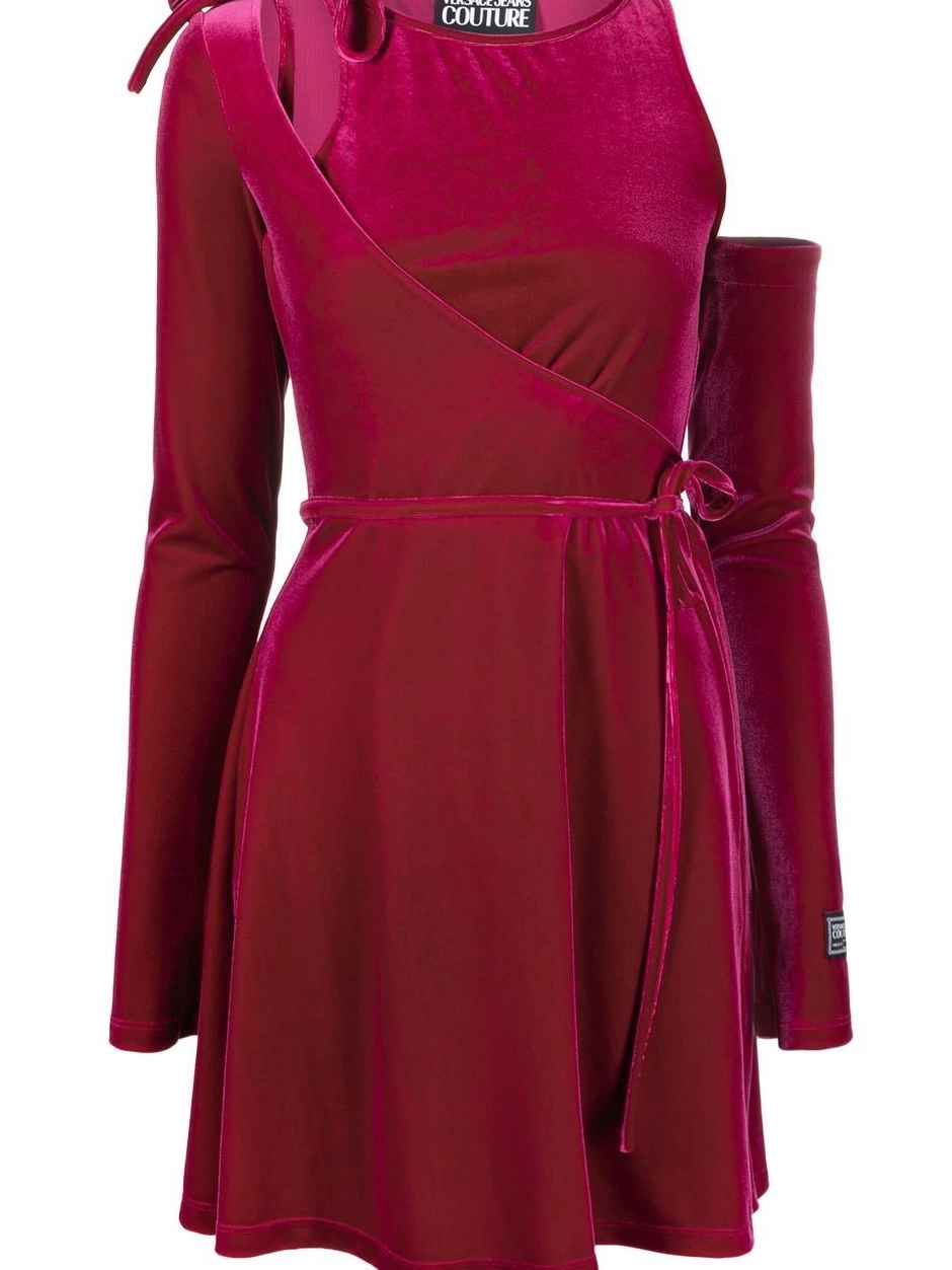 Affordable Versace Couture Jeans velvet dress cut-out Women 0630